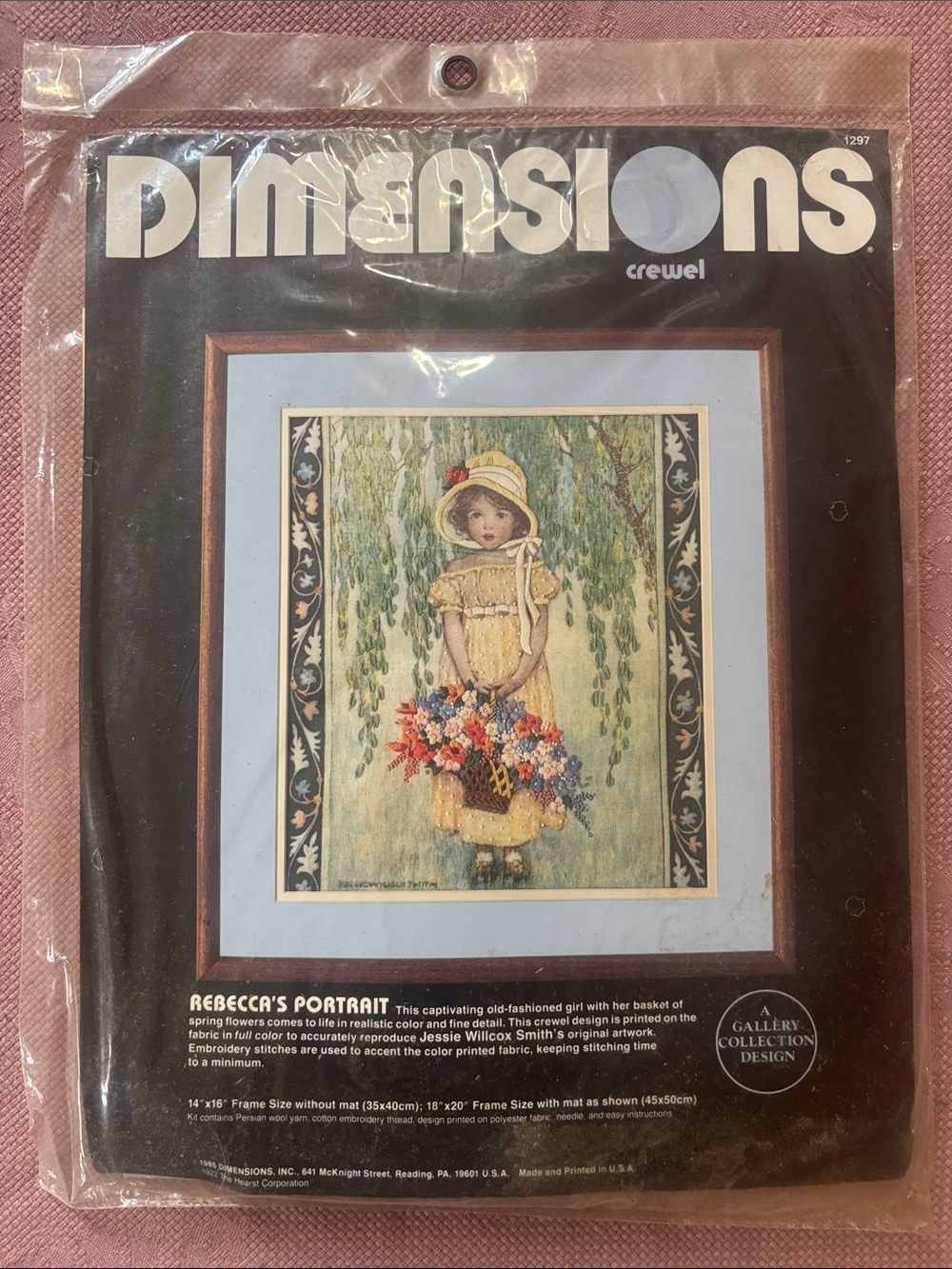 Dimensions Crewel "Rebecca's Portrait" Embroidery Kit - Yellow & Blue